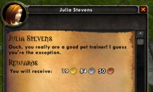 julia stevens quest wow world of warcraft battle pet